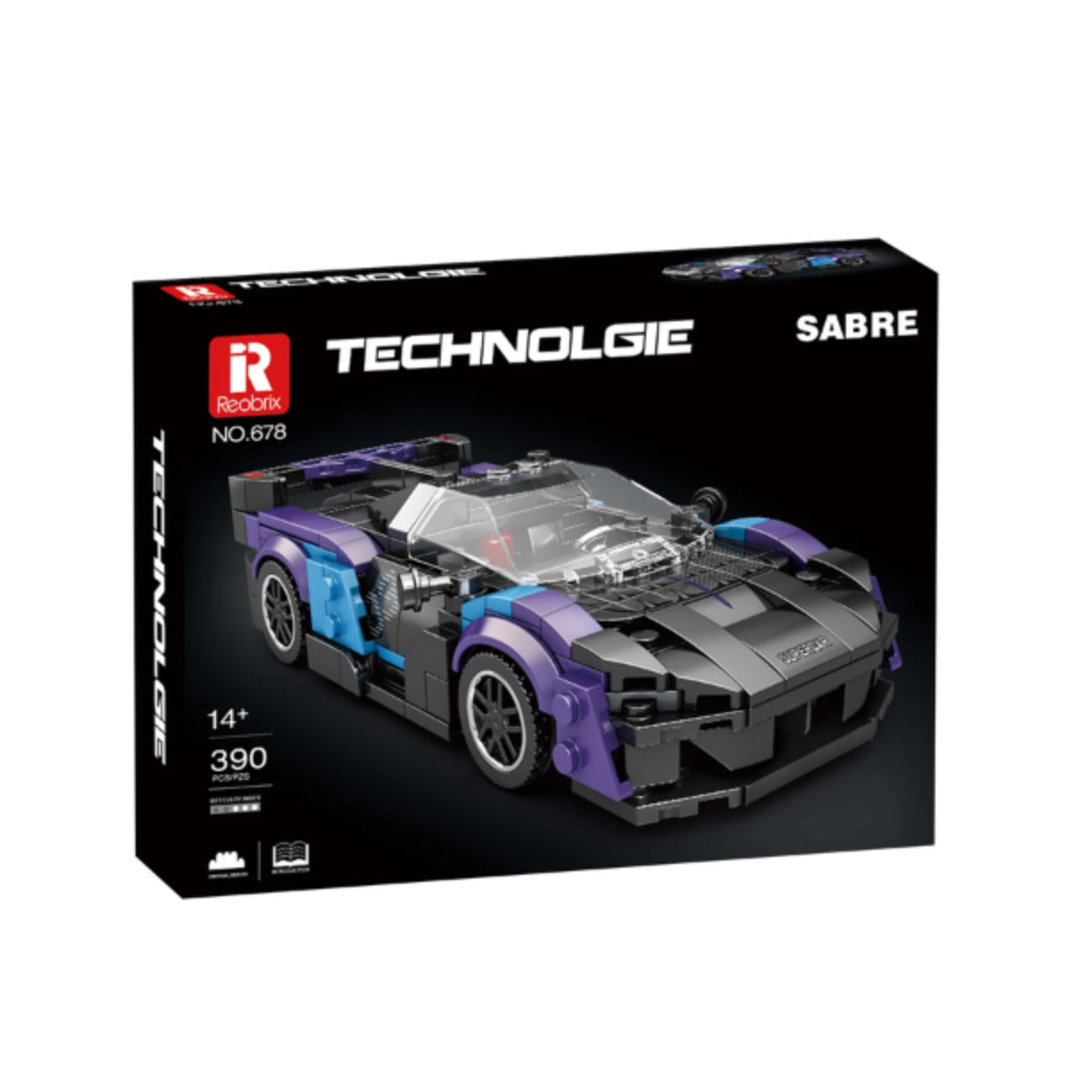 Reobrix 678 Supersportwagen 1:24 Klemmbaustein Auto 390 Teile mit Türen