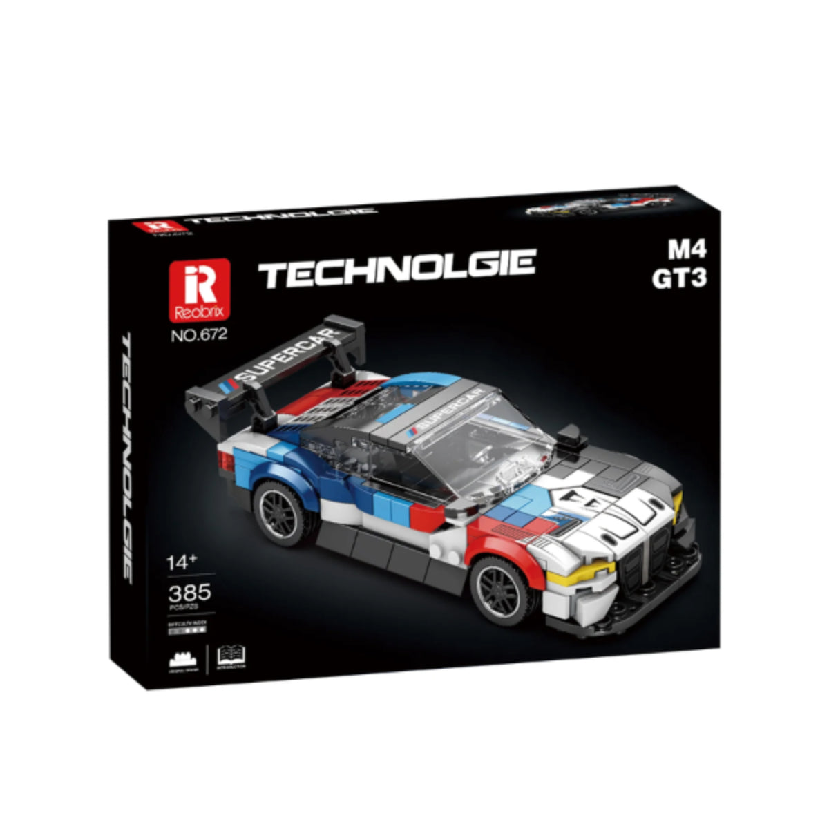 Reobrix 672 GT3 Rennwagen 1:24 Klemmbaustein Set 385 Teile