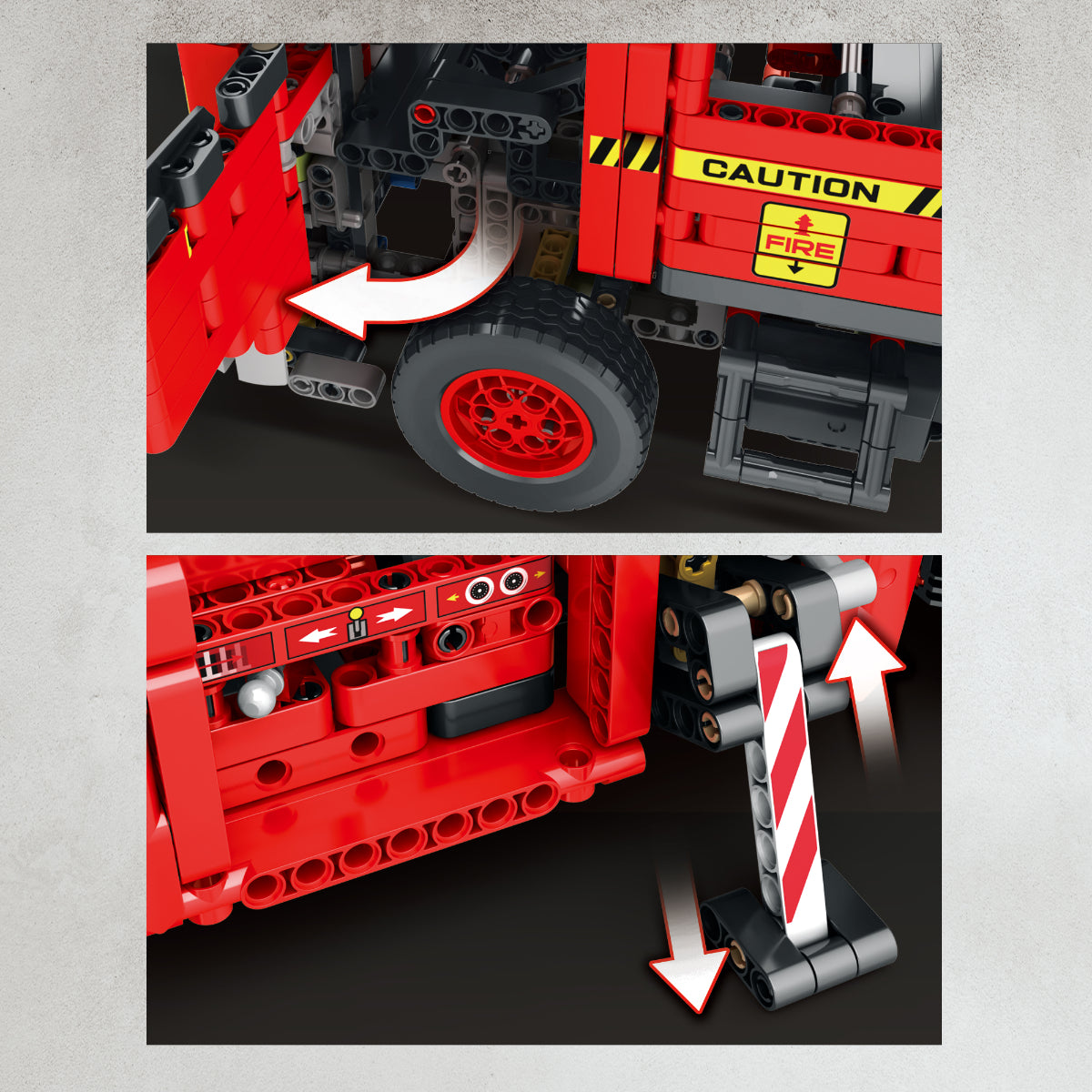 Reobrix 22005 Feuerwehr Drehleiter Klemmbaustein RC Feuerwehrfahrzeug 3266 Teile ab 14
