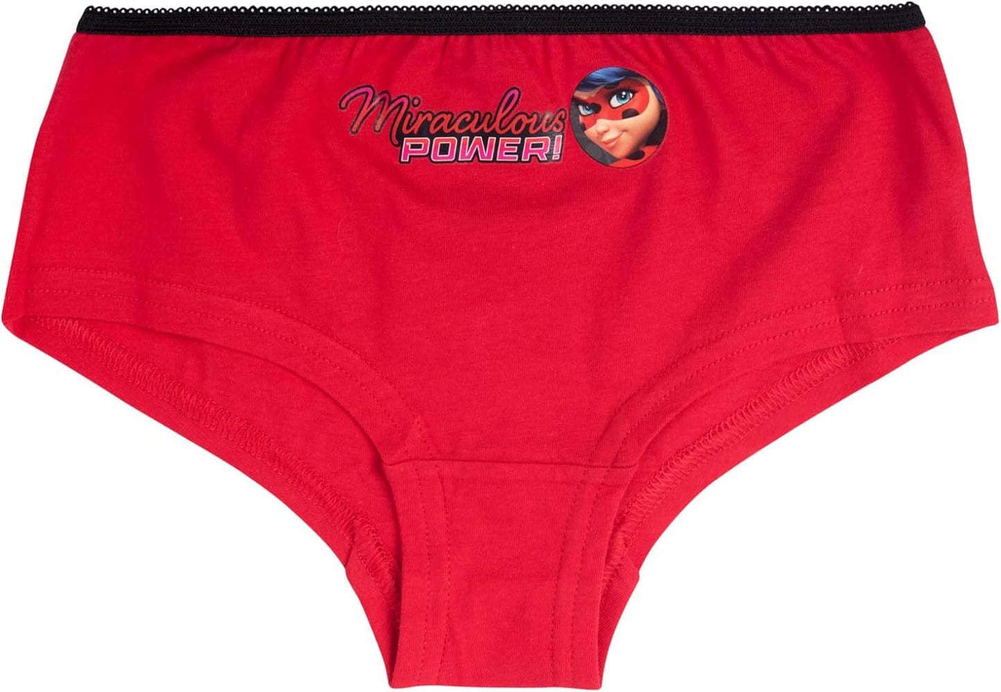 Miraculous Ladybug Panty für Mädchen - Kinder Unterhose Slip Unterwäsche Rot/Weiß/Grau (3er Pack)