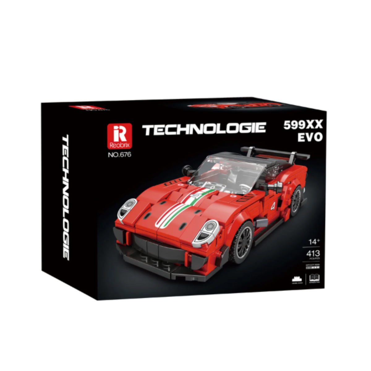 Reobrix 676 Supersportwagen 1:24 Klemmbaustein Auto 391 Teile mit Türen